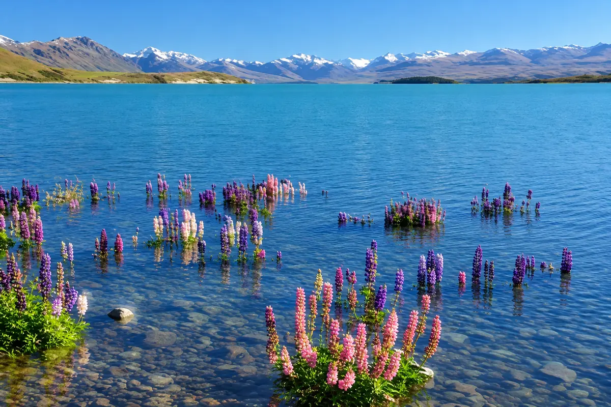 Blurry Lake Tekapo photo restored by Unblur Image (After)